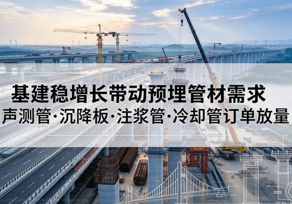 聊城基建稳增长带动预埋监测管材需求，声测管、沉降板、注浆管订单持续放量